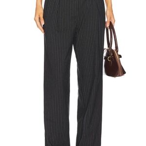 Free People Tyler Black Pinstripe Trousers